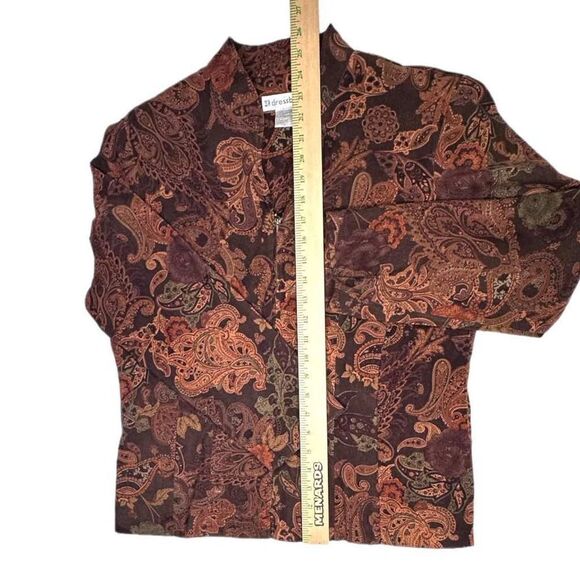 Dressbarn Paisley Mandarin Collar Zip Front Jacket - Size L - Picture 4 of 8